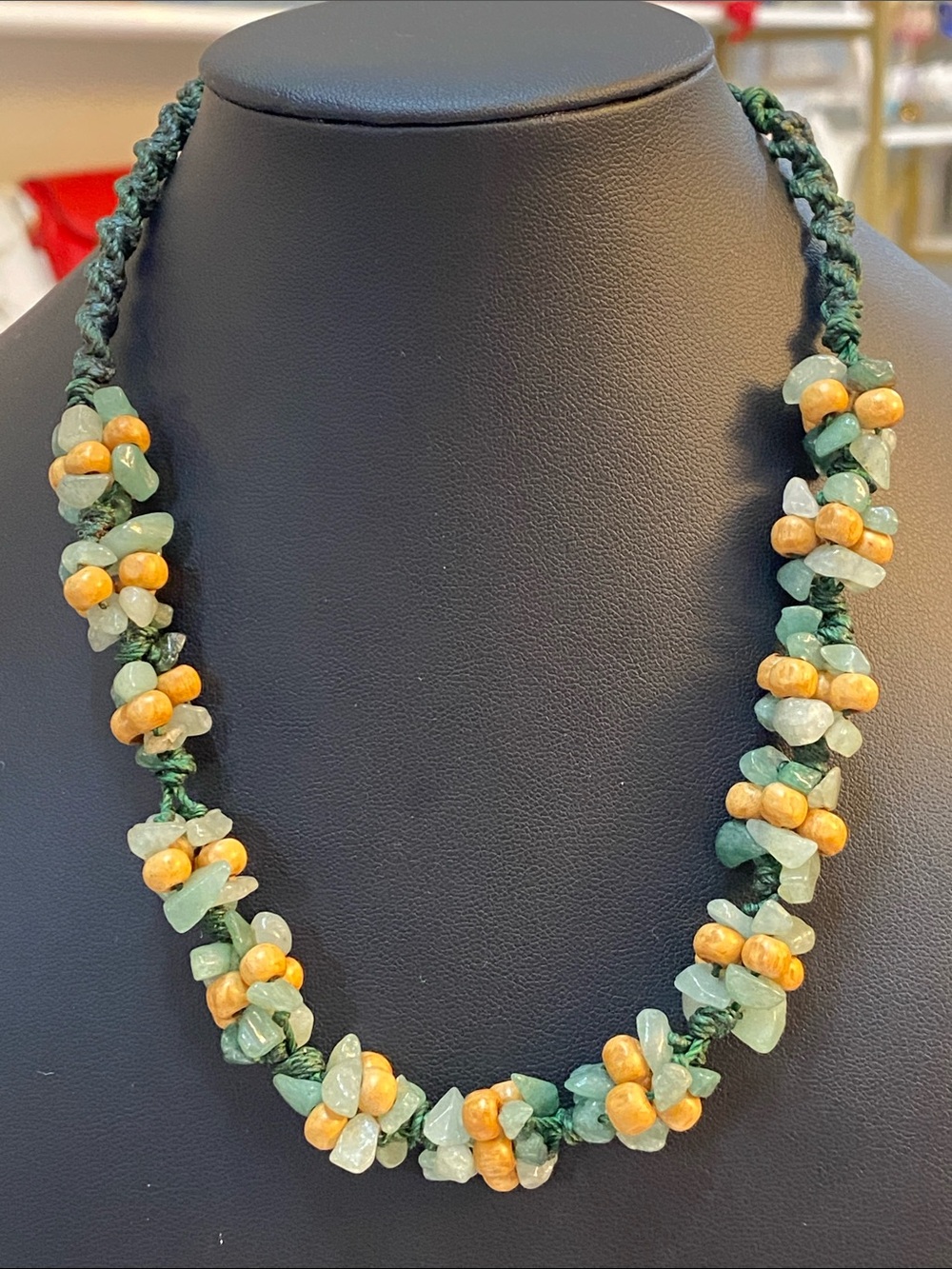 Hand-Knotted stone beaded necklace